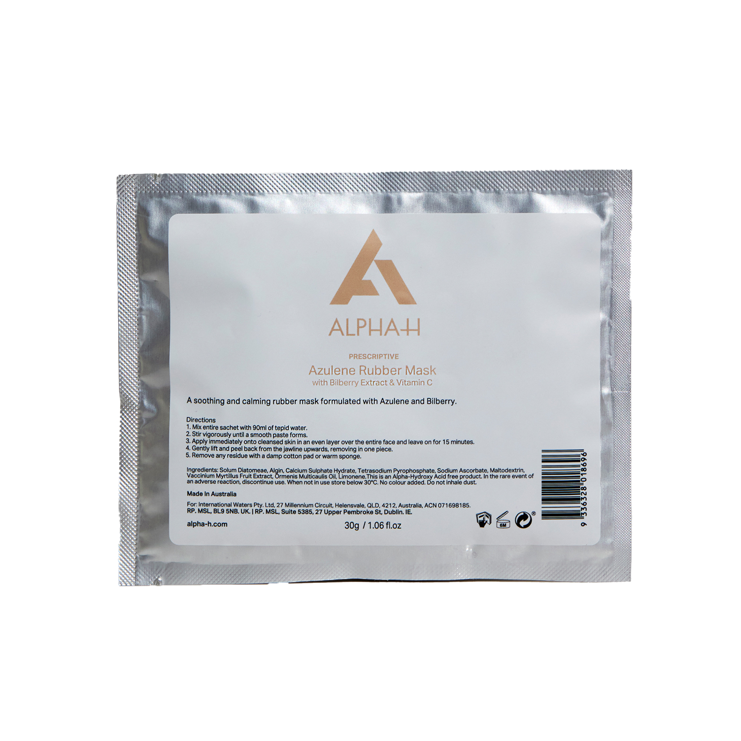 Alpha-H Prescriptive Azulene Rubber Mask - Pack of 6