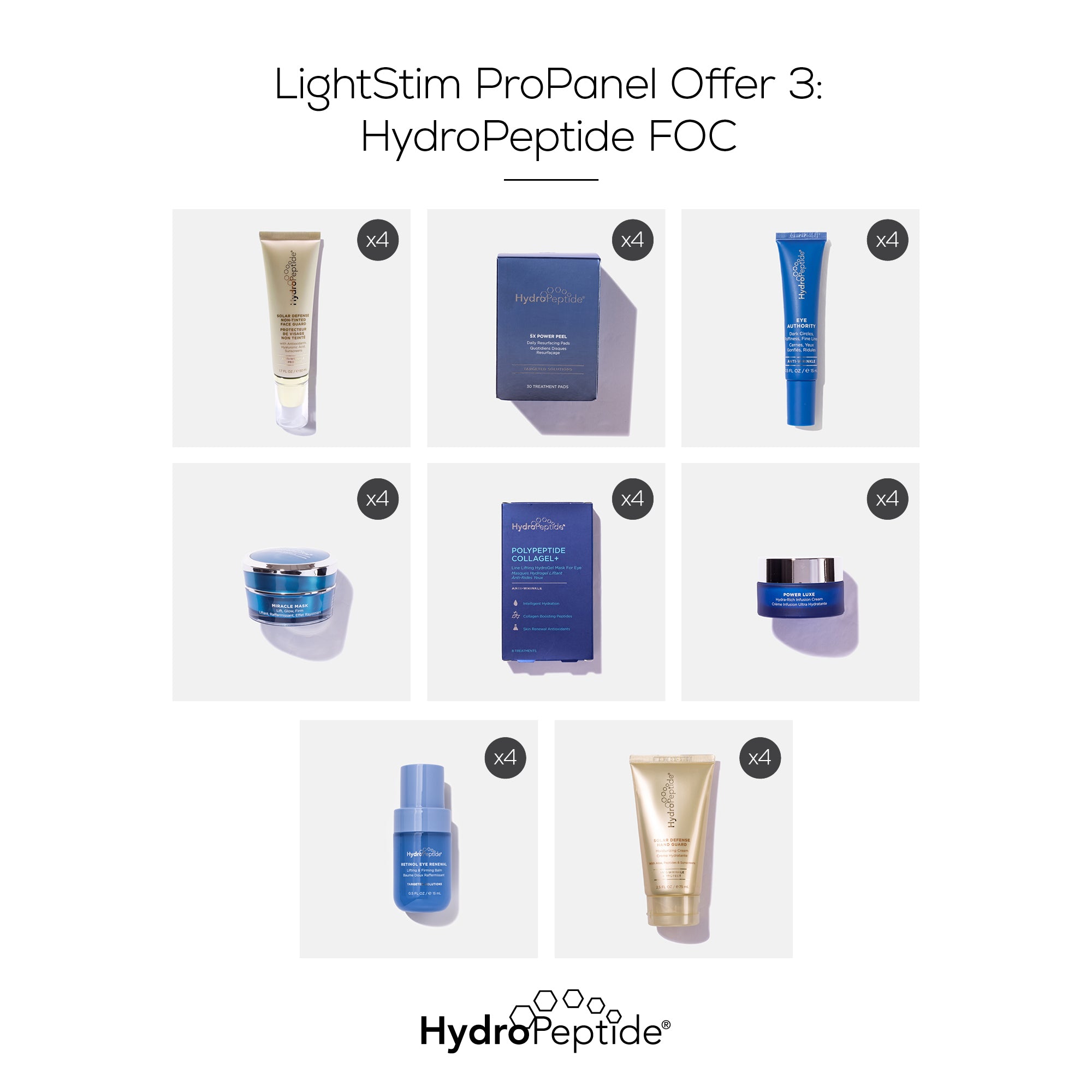Lightstim Pro Panel + HydroPeptide Package
